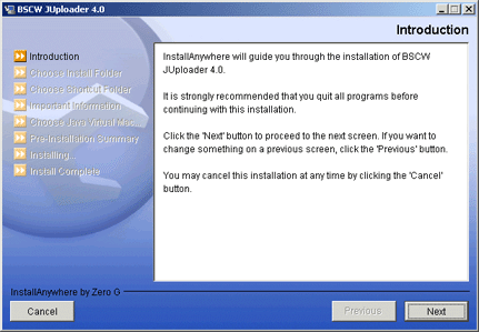 install wizard