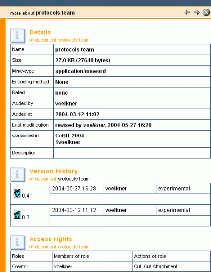 info page