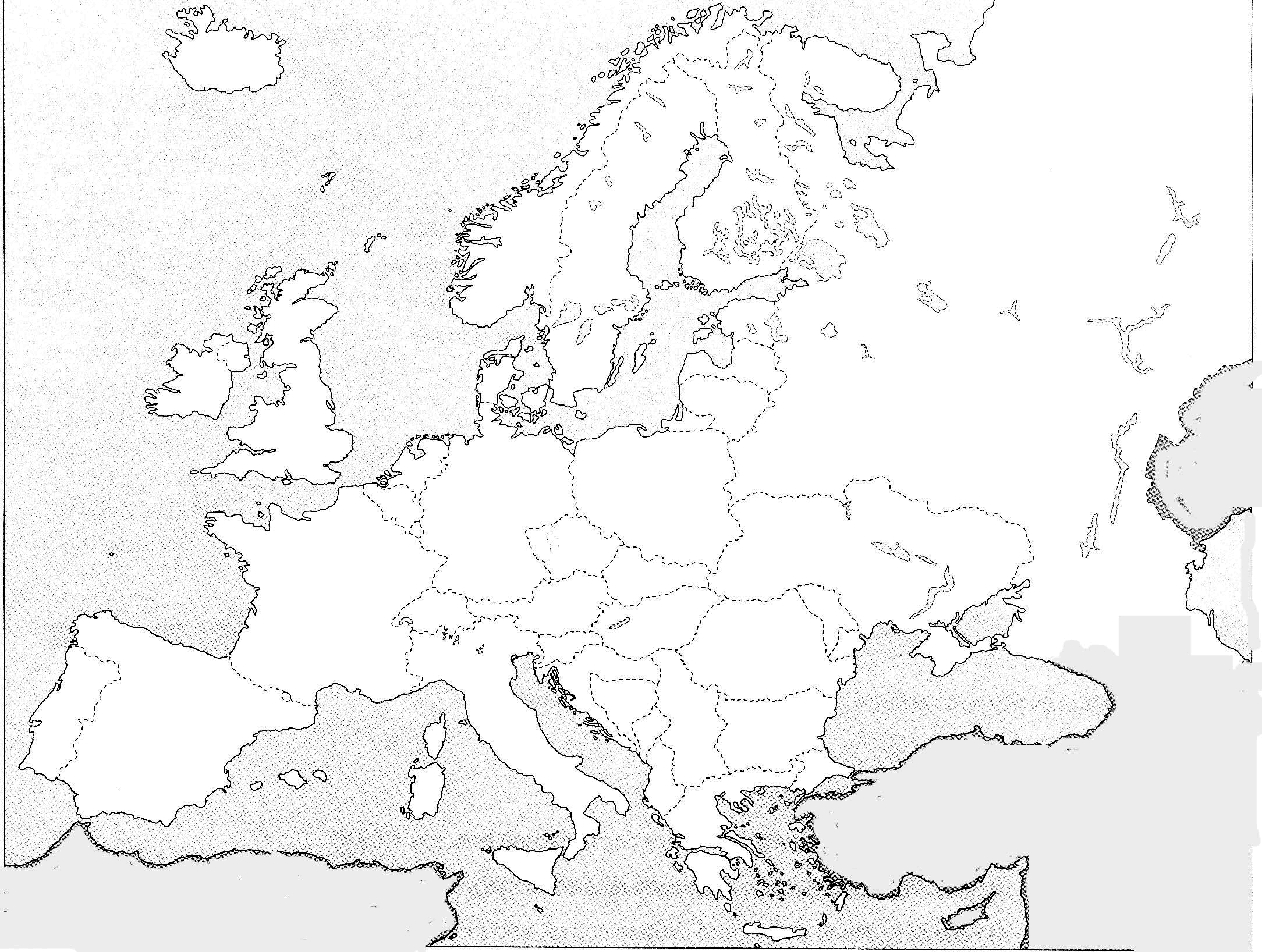 la cartina muta dell'Europa.