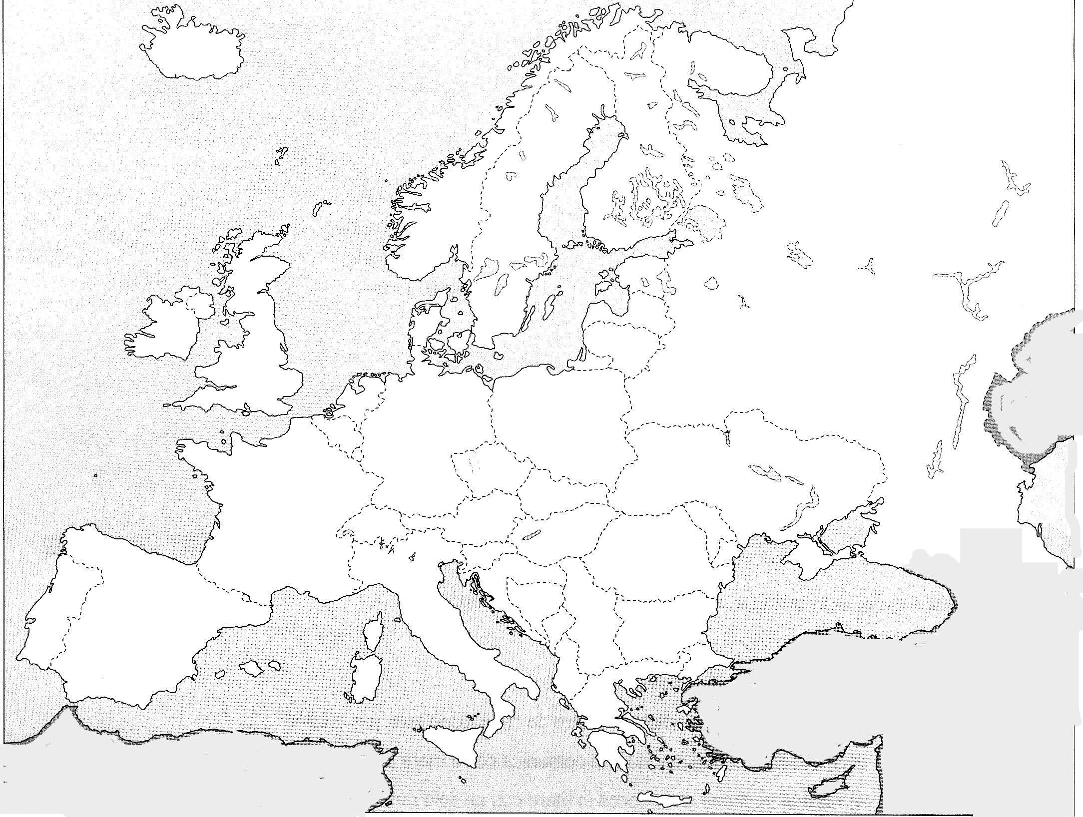 Зарубежная европа контурная карта 10 11 класс. Контурная политическая карта Европы с границами государств. Политическая контурная карта Европы. Контурная карта Европы без границ государств. Политическая карта Европы контурная карта с границами.