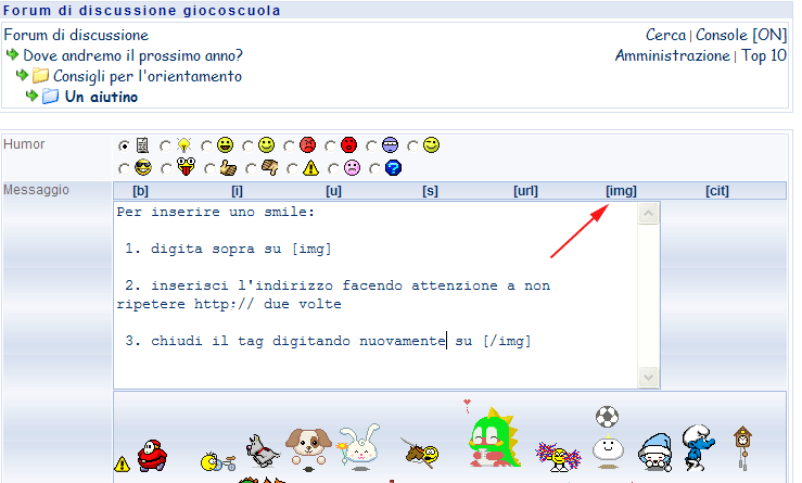 istruzioni per inserire uno smile 2